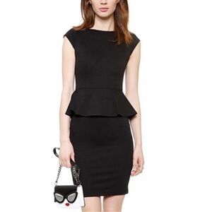 NWT New Alice + Olivia employed black peplum dress sz 4
